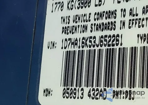 2003 Dodge Ram 1500 St from USA, damaged, VIN 1D7HA16K53J652261